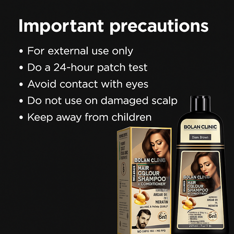 Mankind instant hair colour shampoo precautions