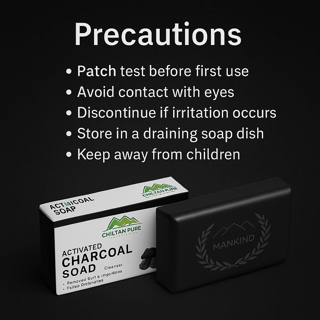 Mankind charcoal soap precautions