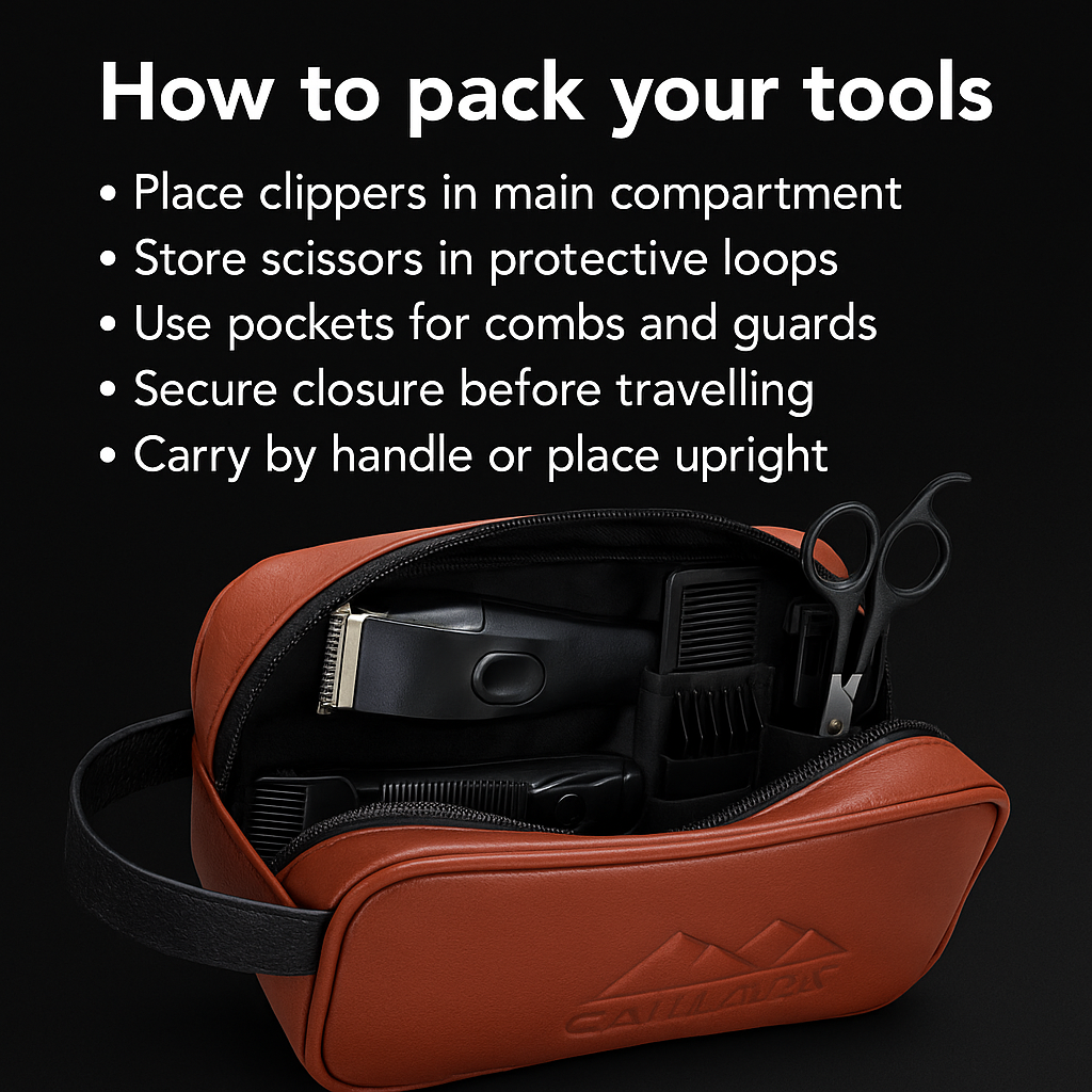 Mankind barber kit bag showing organised compartments