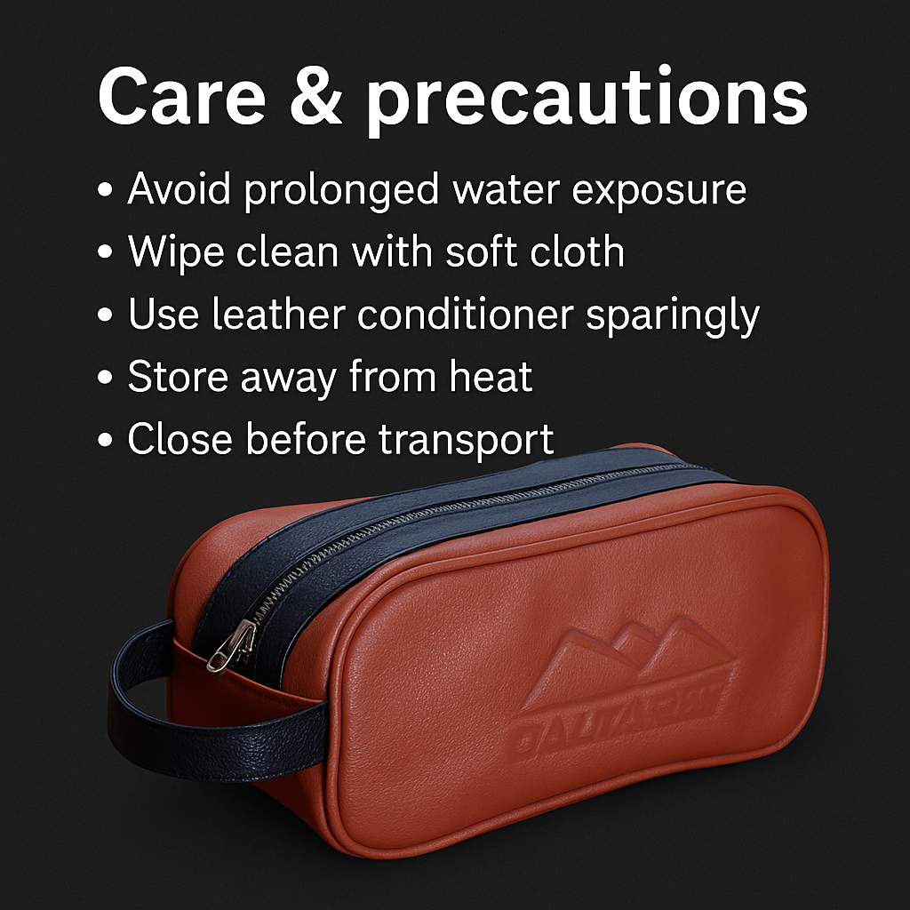 Mankind leather barber bag closed with secure fastener