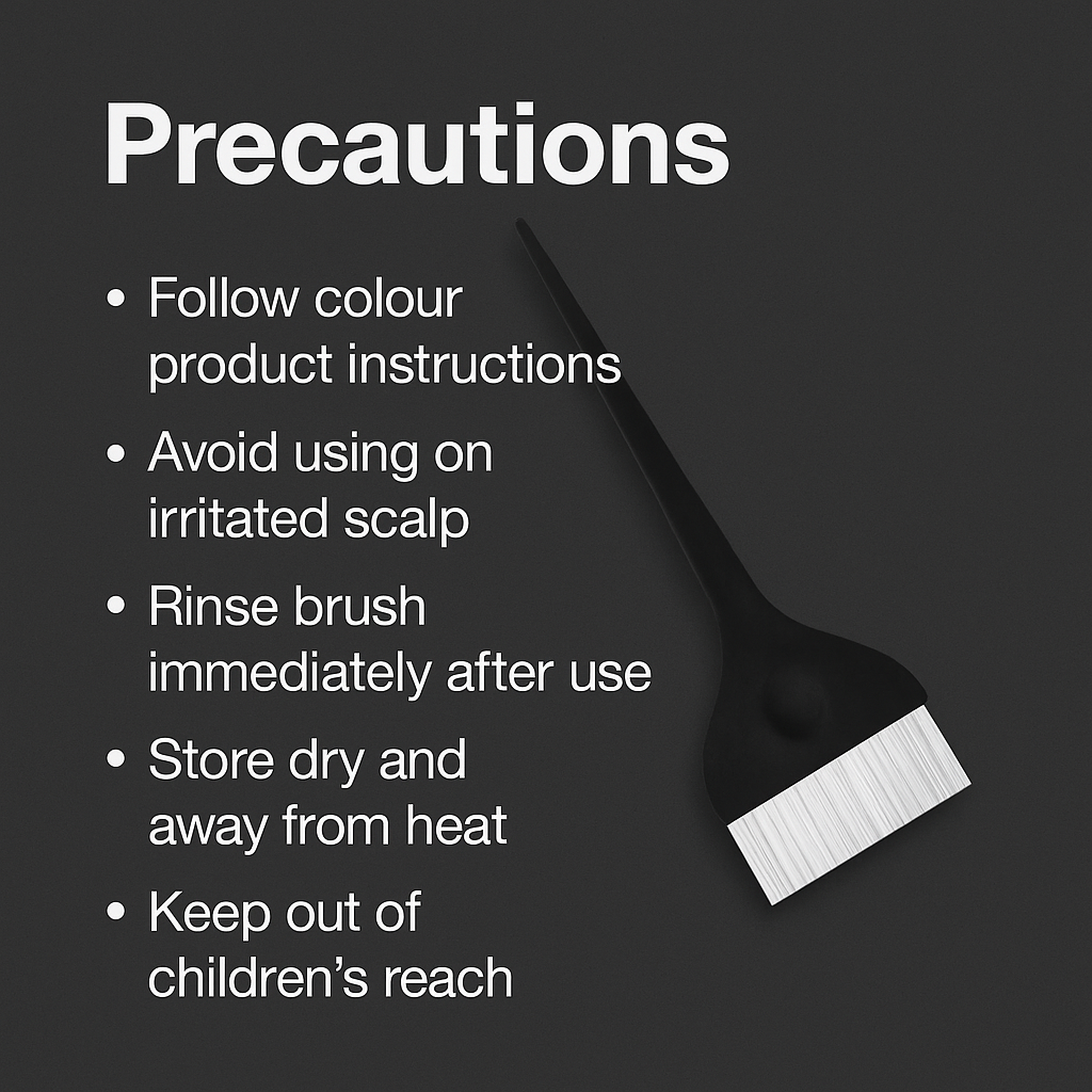 Mankind hair colouring brush with safety precautions
