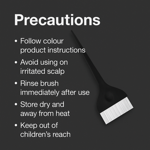 Mankind hair colouring brush with safety precautions