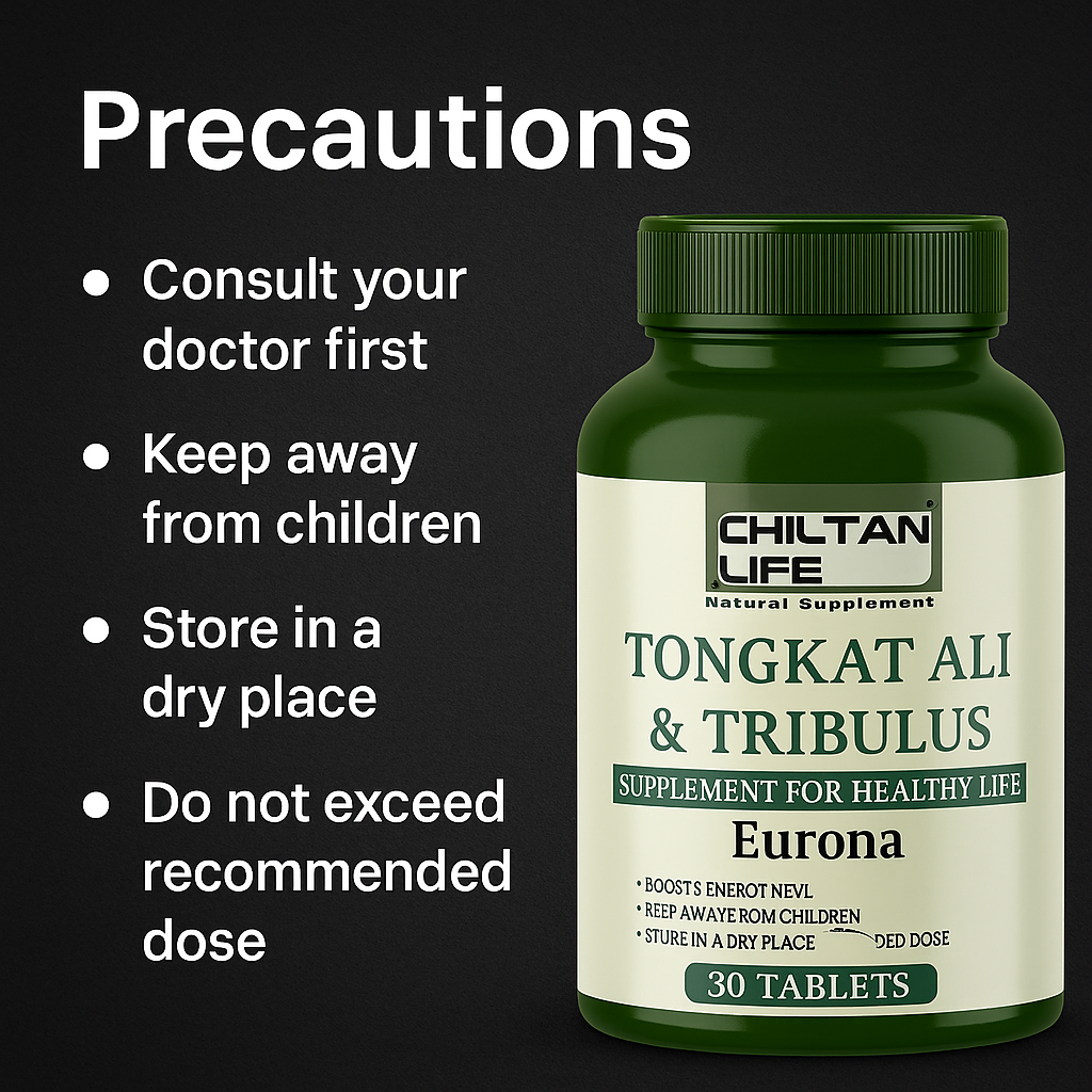 Mankind Tongkat Ali & Tribulus supplement precautions