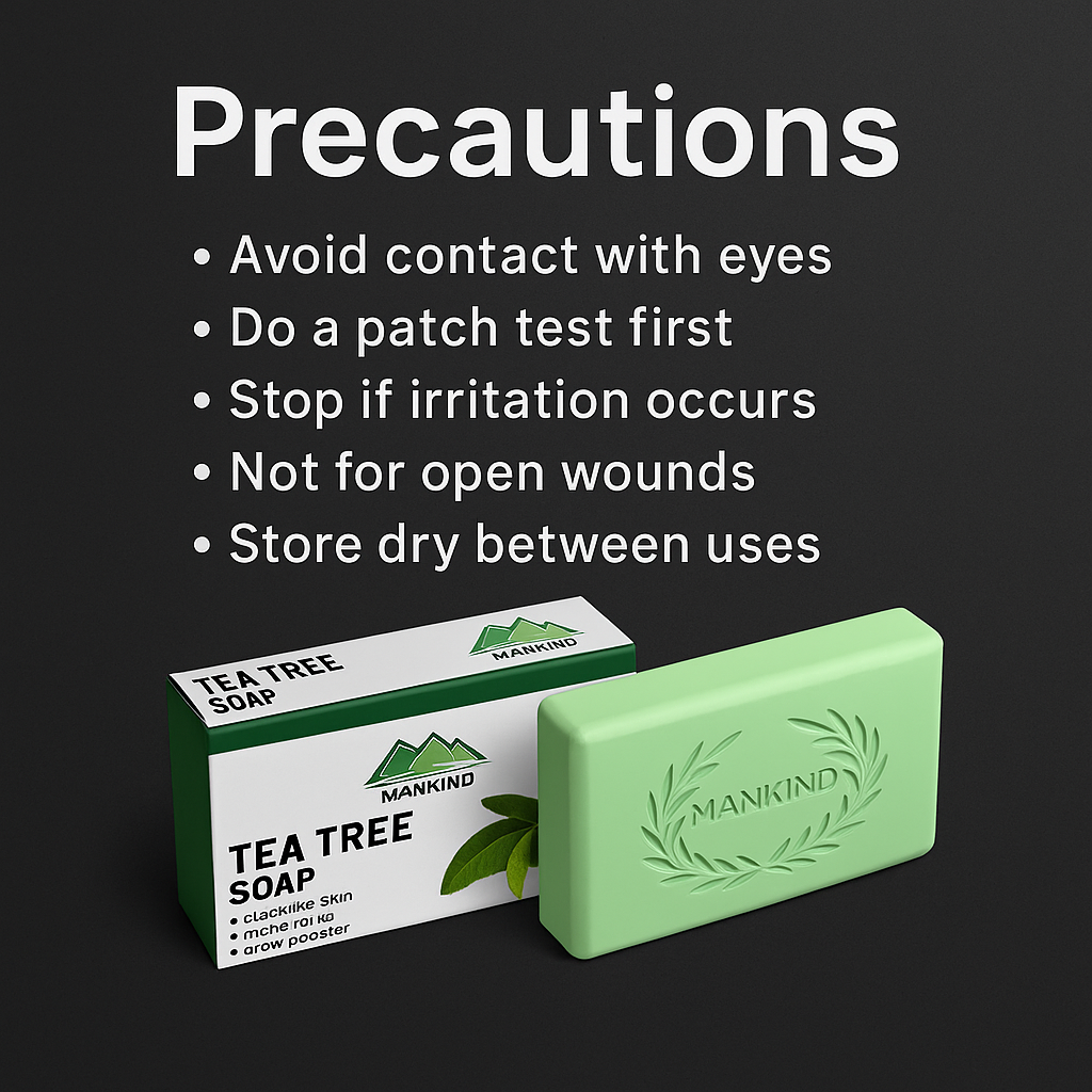 Mankind Tea Tree Soap precautions and storage
