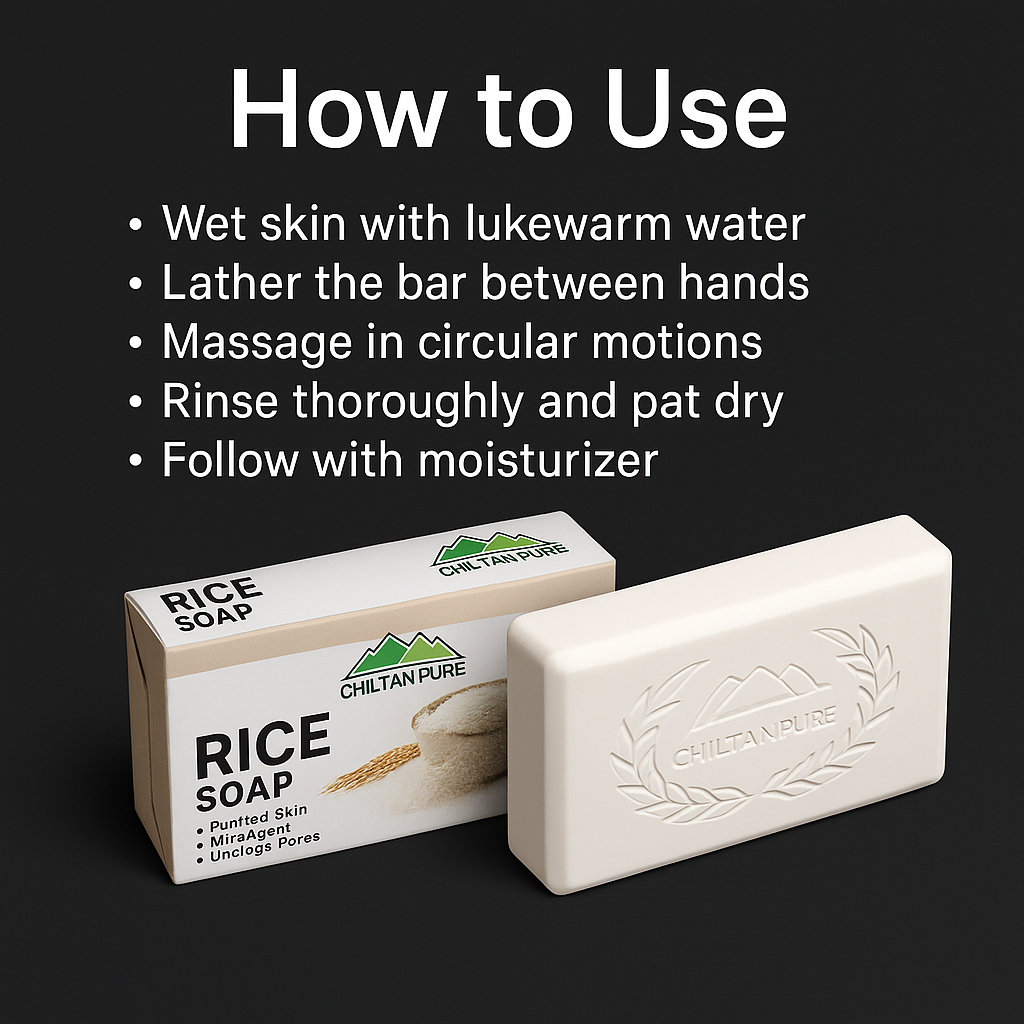 Mankind Rice Soap bar with lather demonstrating use