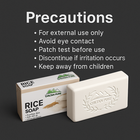 Mankind Rice Soap bar with safety and storage reminders