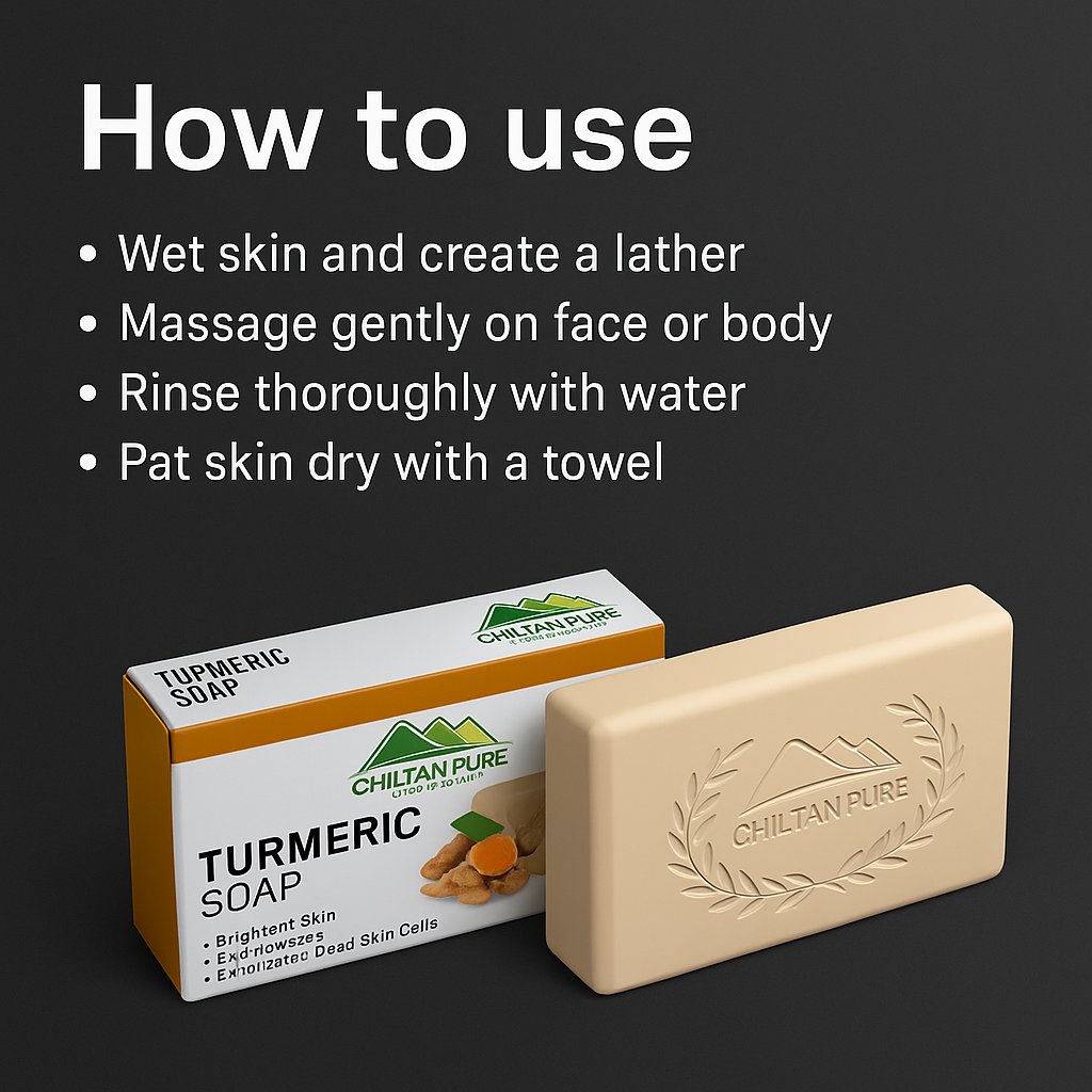 Mankind turmeric soap bar with instructions