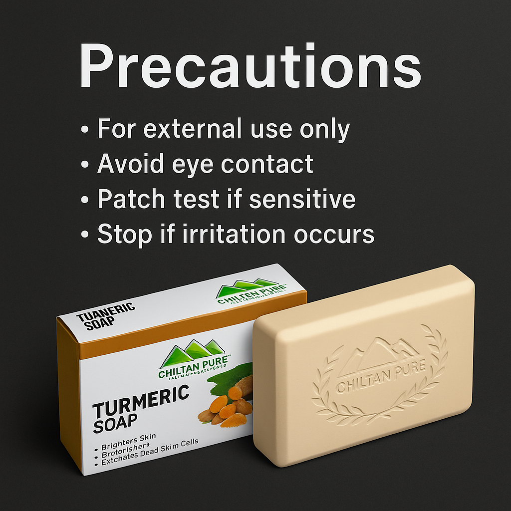 Mankind turmeric soap bar with precautions