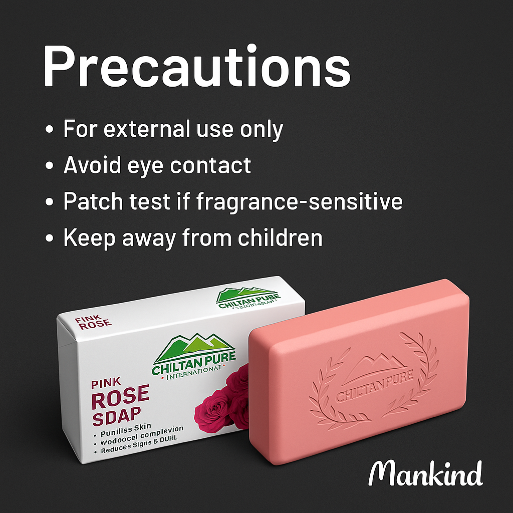 Mankind Rose Soap precautions