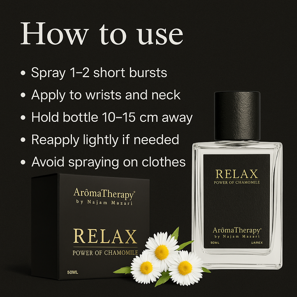 Mankind Relax Perfume bottle application