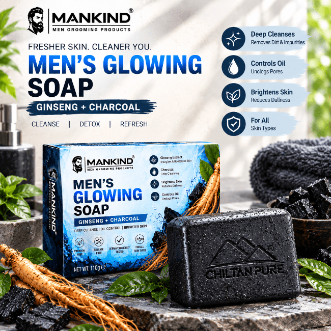 Men Glowing Soap – Deep Cleansing & Oil Control Bar - ChiltanPure