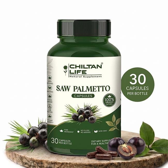 Mankind Saw Palmetto 500mg bottle, 30 tablets, front label