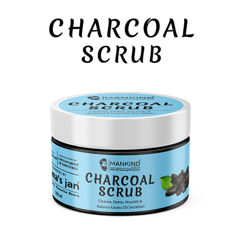 Charcoal Scrub – Exfoliates Dead Flaky Skin, Minimizes Pores, Removes Blackheads & Reduces Acne