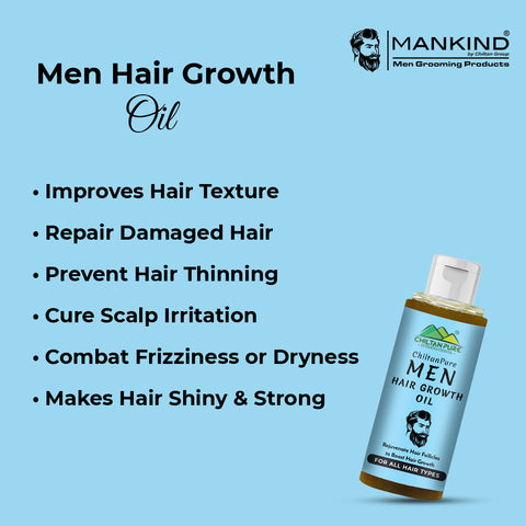 Men Hair Growth Oil – Encourages Scalp Circulation, Repair Hair Damage, Rejuvenate Hair Follicles to Boost Hair Growth