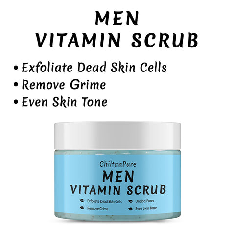 Men Vitamin Scrub – Exfoliates Dead Skin Cells, Remove Grime, Unclog Pores & Promotes Better Shave