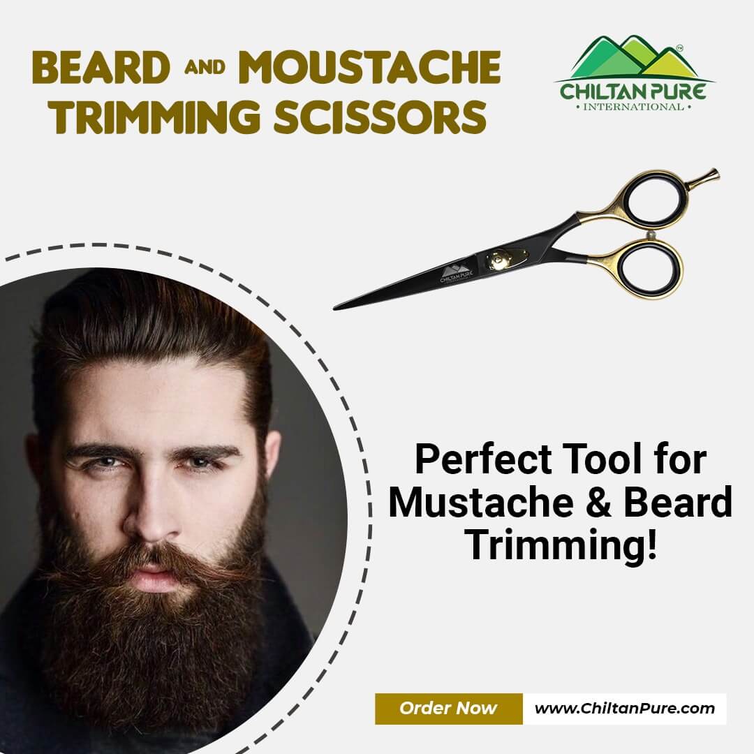 Mustsche Scissors Beard & Moustache Trimming Scissors – For Grooming, Cutting & Styling ...