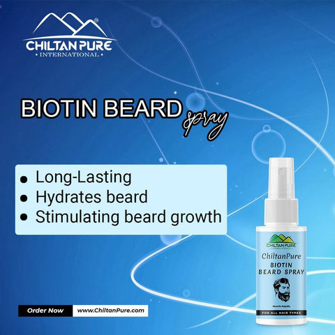 Biotin Beard Spray – Long Lasting Formula, Boosts Healthy Beard Shine, Hydrates Beard, Absorbs Rapidly 50ml - Mamasjan