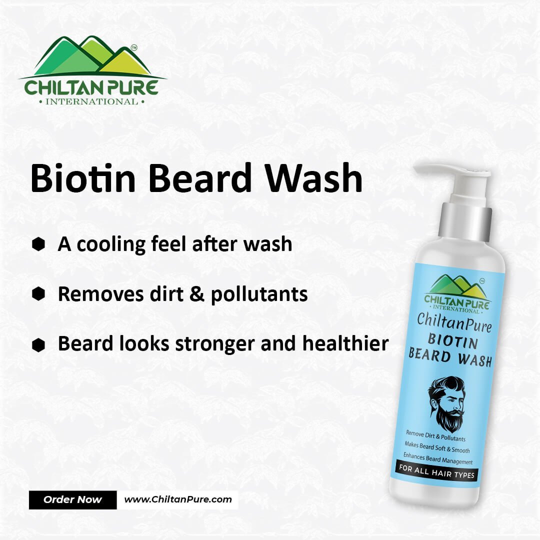 Biotin Beard Wash – Remove Dirt, Oil & Pollutants, Makes Beard Soft & Smooth, Fights Frizz, Flakes & Itchiness 150ml - Mamasjan