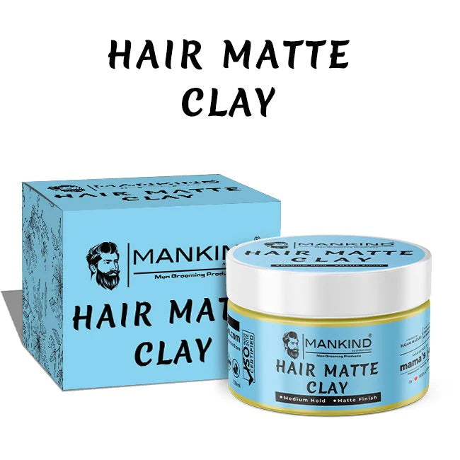 Matte Clay - Medium Hold, Matte Finish, Low Shine & Ideal For Desired Hair Styling!